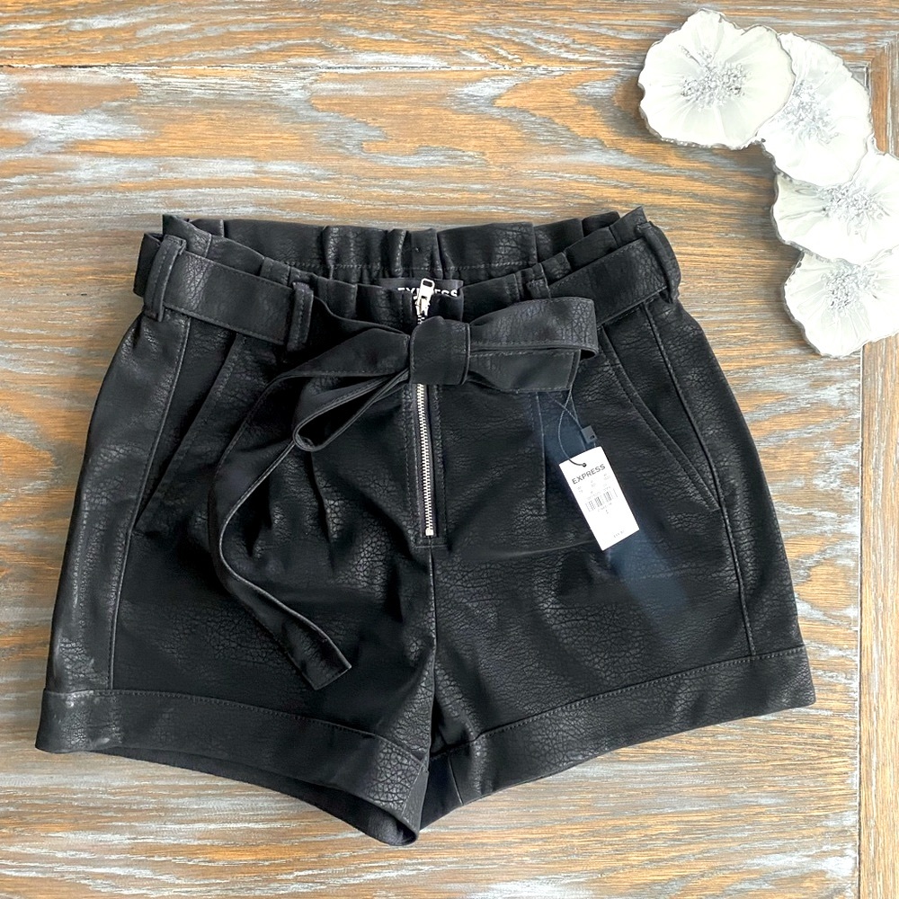 Express Extreme High Rise Belted Shorts